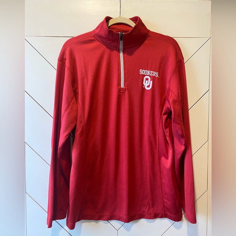 Mens University of Oklahoma OU Long sleeve 1/4 Zip